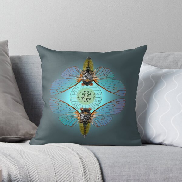 Wireless Cicada Throw Pillow
