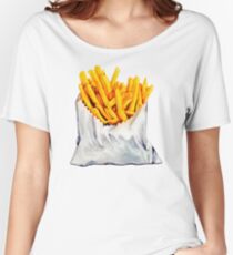French Fries Pattern Women's Relaxed Fit T-Shirt