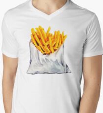 French Fries Pattern Men's V-Neck T-Shirt