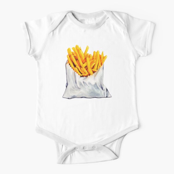 French Fries Pattern Short Sleeve Baby One-Piece