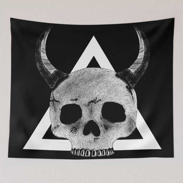 Item preview, Human Skull With Devil Horn designed and sold by HENO-.
