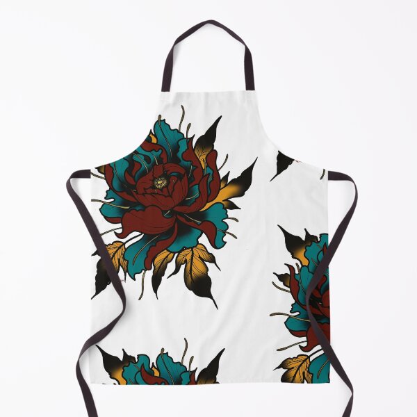 Item preview, Neotradtional Peony Tattoo Design Red and teal  designed and sold by Jasan Lagrimanta.