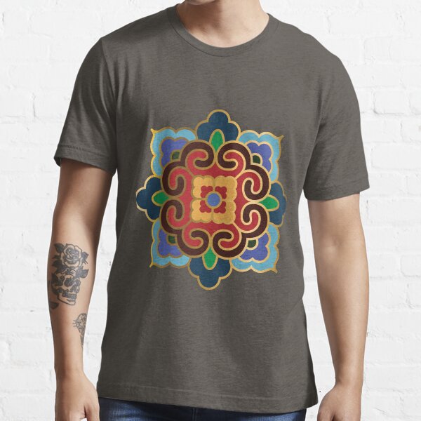 Vista previa del artículo con la obra «Patrón de oro tradicional coreano estilo 2 en BG blanco», diseñado y vendido por FollowtheOrigin.