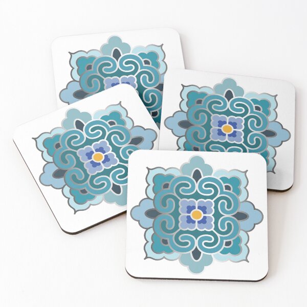 Item preview, Korean Traditional Silver Pattern Style 4 on White BG designed and sold by FollowtheOrigin.
