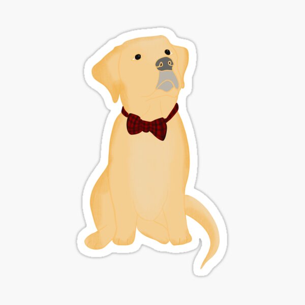 Yellow Labrador Puppy In Bow Tie Sticker
