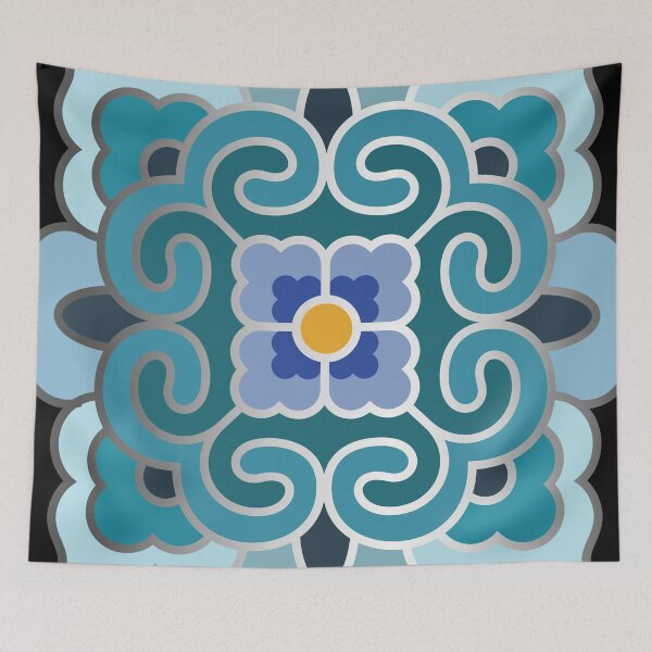 Item preview, Korean Traditional Silver Pattern Style 4 on Black BG designed and sold by FollowtheOrigin.