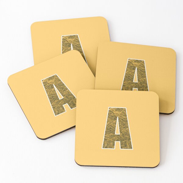 Item preview, Letter A - Yellow and Gold Water Wave Ocean Art designed and sold by dylanxh.