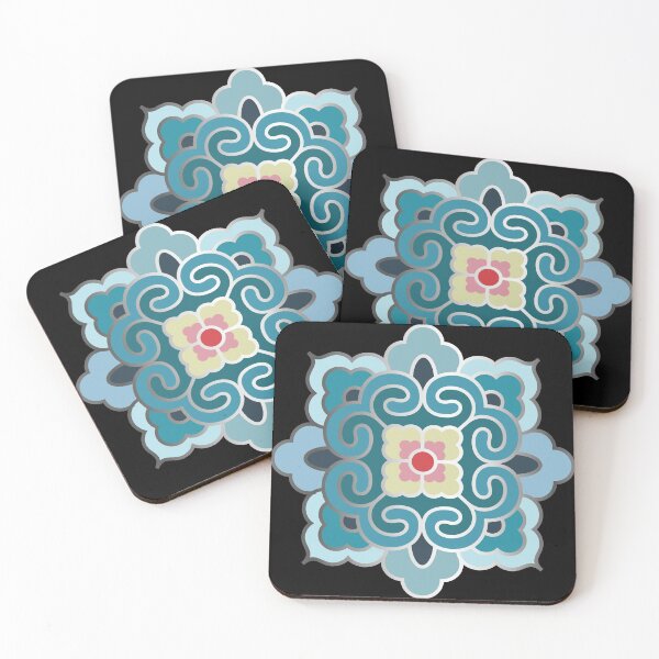 Item preview, Korean Traditional Silver Pattern Style 5 on Black BG designed and sold by FollowtheOrigin.