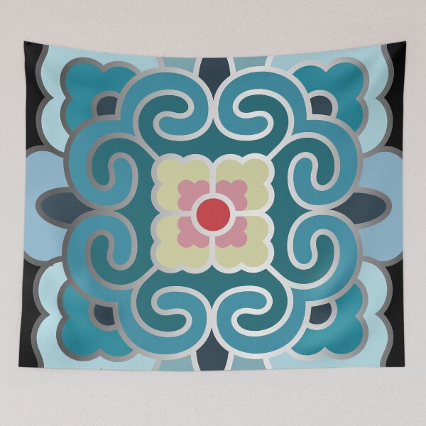 Item preview, Korean Traditional Silver Pattern Style 5 on Black BG designed and sold by FollowtheOrigin.