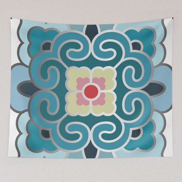 Item preview, Korean Traditional Silver Pattern Style 5 on White BG designed and sold by FollowtheOrigin.