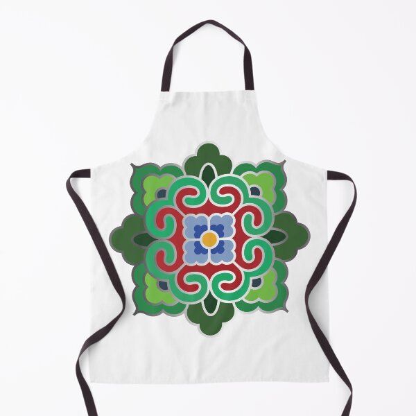 Item preview, Korean Traditional Silver Green Pattern Style 6 on White BG designed and sold by FollowtheOrigin.
