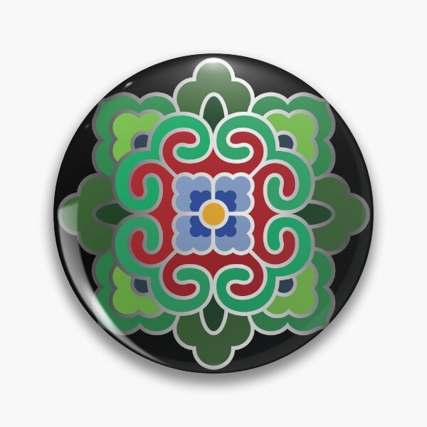 Item preview, Copy of Korean Traditional Silver Green Pattern Style 6 on Black BG designed and sold by FollowtheOrigin.