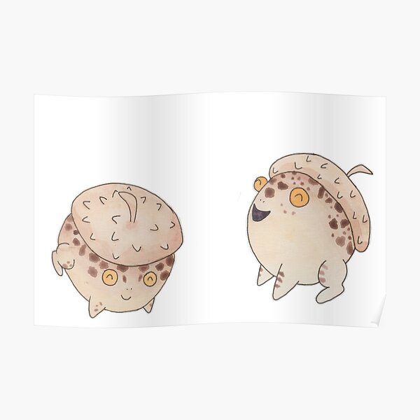 Toads With Acorn Hats Poster