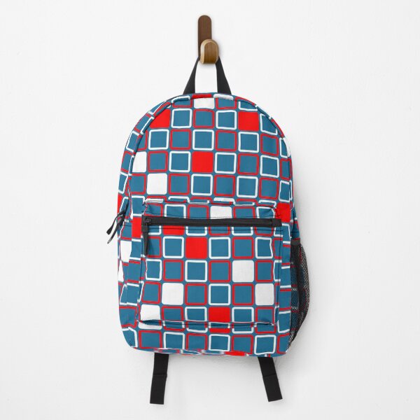 Artikelvorschau, Rotes Quadrat, weißes Quadrat Chaosblau entworfen und verkauft von Shapes-Mania.