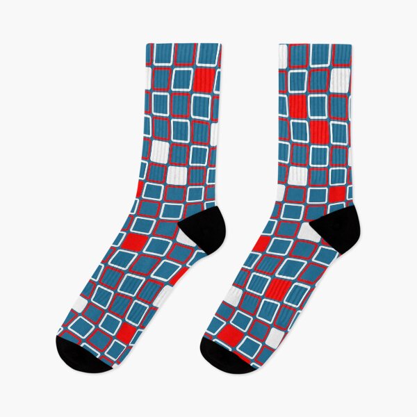 Artikelvorschau, Rotes Quadrat, weißes Quadrat Chaosblau entworfen und verkauft von Shapes-Mania.