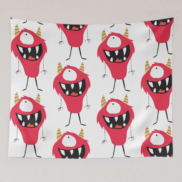 Item preview, George the red Cyclops Monster with yellow horns designed and sold by Nostrathomas66.