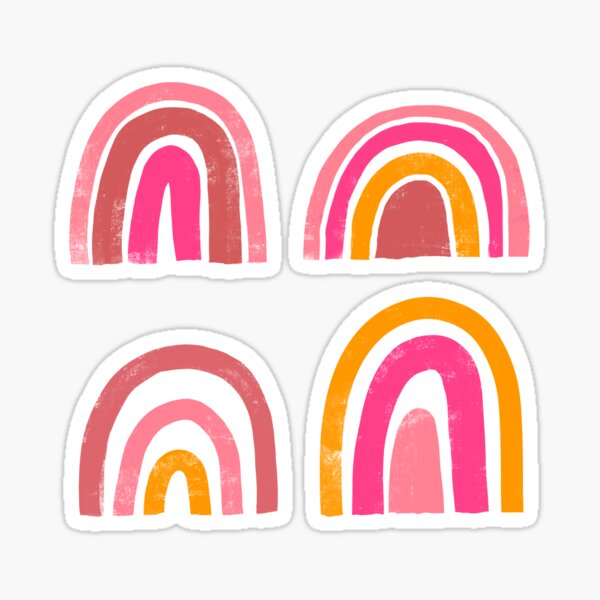 Pack Boho Chic Hot Pink Aesthetic Rainbows  Sticker for Sale by Alendra