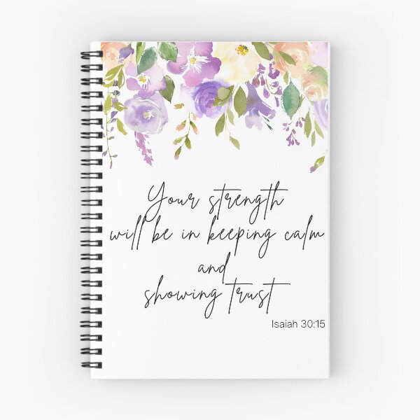 Item preview, Purple Floral Isaiah 30:15 | Your Strength Will Be In Keeping Calm & Showing Trust designed and sold by MettledDesigns.