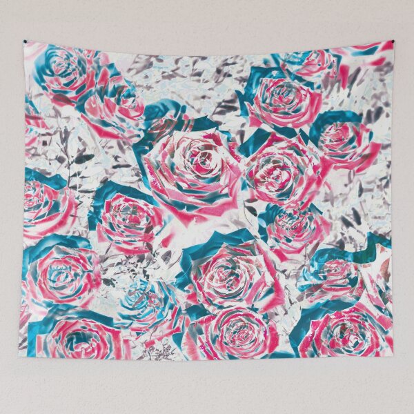 Item preview, Red and white rose flowers abtract pattern designed and sold by myseptember18th.
