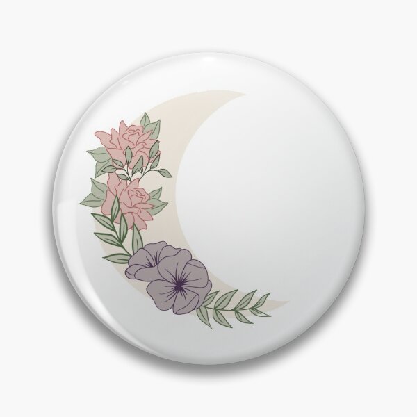 Item preview, Crescent moon with flowers designed and sold by michelle-chuv.
