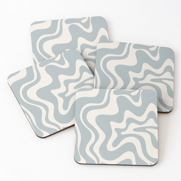 Item preview, Liquid Swirl Contemporary Abstract Pattern in Cream and Light Blue-Grey designed and sold by kierkegaard.