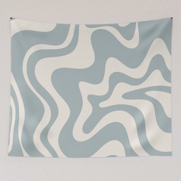 Item preview, Liquid Swirl Contemporary Abstract Pattern in Cream and Light Blue-Grey designed and sold by kierkegaard.