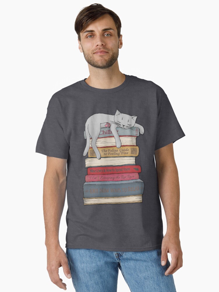 Thumbnail 2 of 7, Classic T-Shirt, How to Chill Like a Cat designed and sold by micklyn.