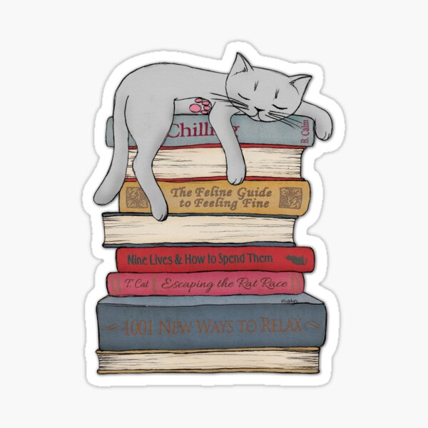 Book Cat Sticker