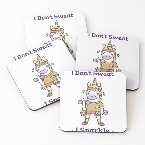Item preview, I Don't Sweat I Sparkle Unicorn Lifting Weights designed and sold by Matt Ballinger.