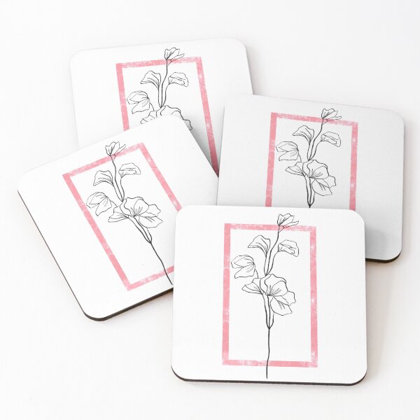 Aperçu de l'œuvre Sweetest Pea - dessin au trait fleur minimaliste (rose poussiéreux) créée et vendue par HeyHil.