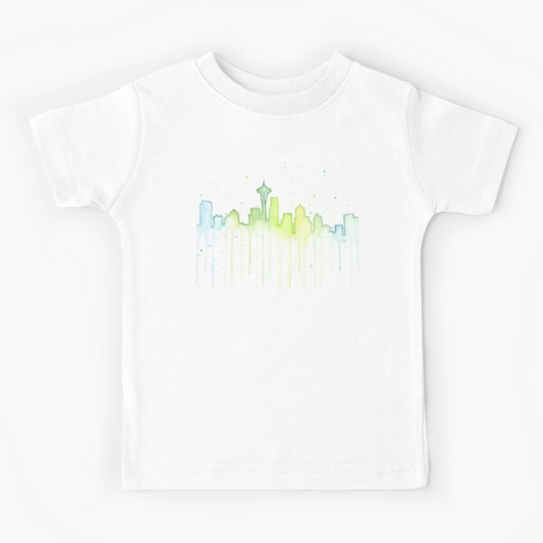 Seattle 12th Man Seahawks Watercolor Rose Kids T-Shirt by Olga Shvartsur -  Pixels