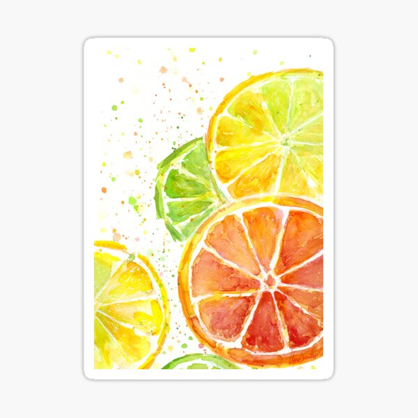 Item preview, Juicy Citrus Fruit Watercolor, Food Painting, Tasty Art designed and sold by Olga Shvartsur.