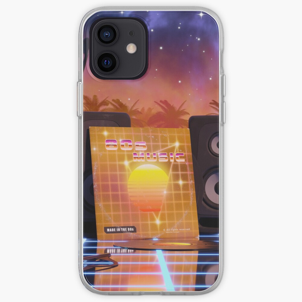 80s music in music land with palm trees iPhone Case