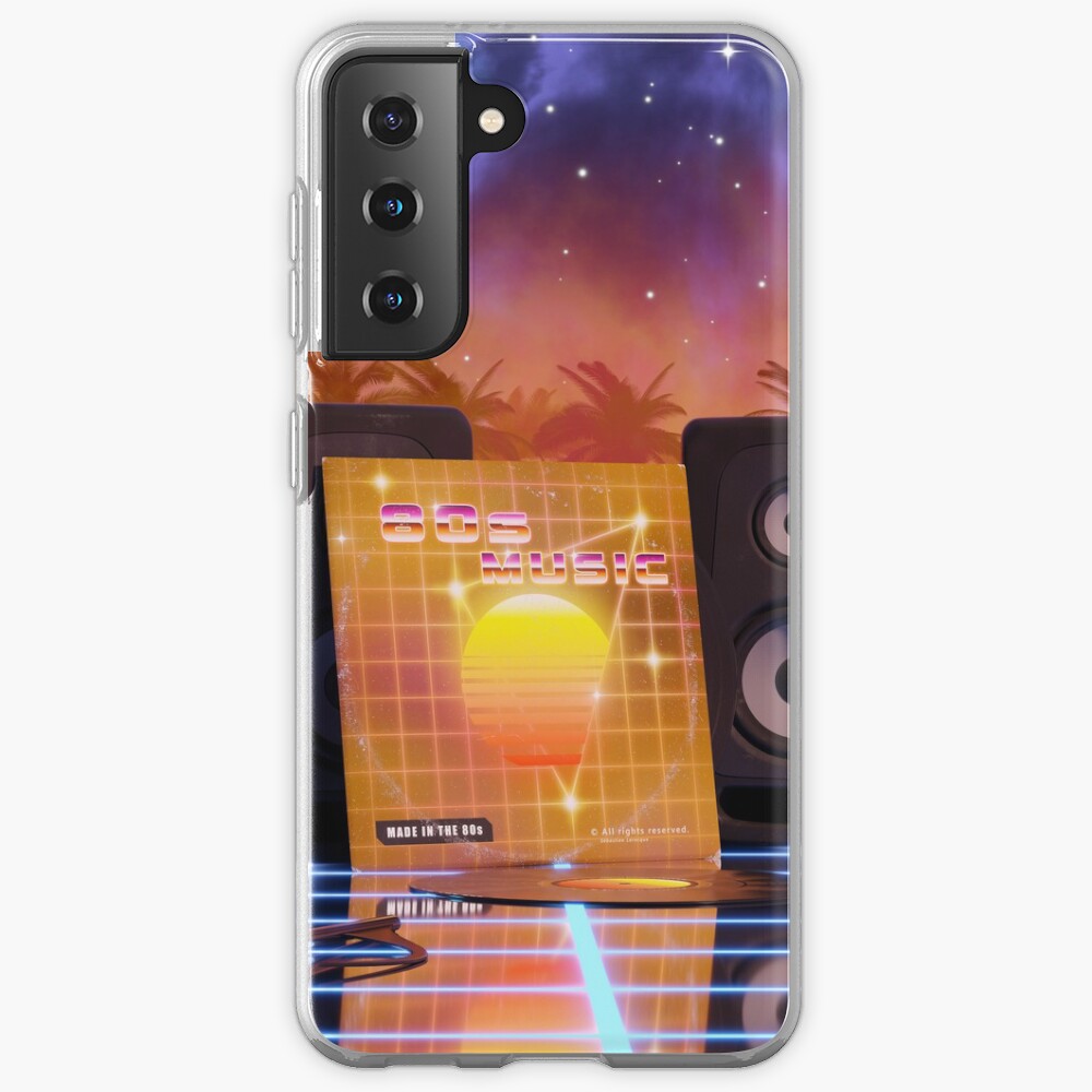 80s music in music land with palm trees Samsung Galaxy Phone Case