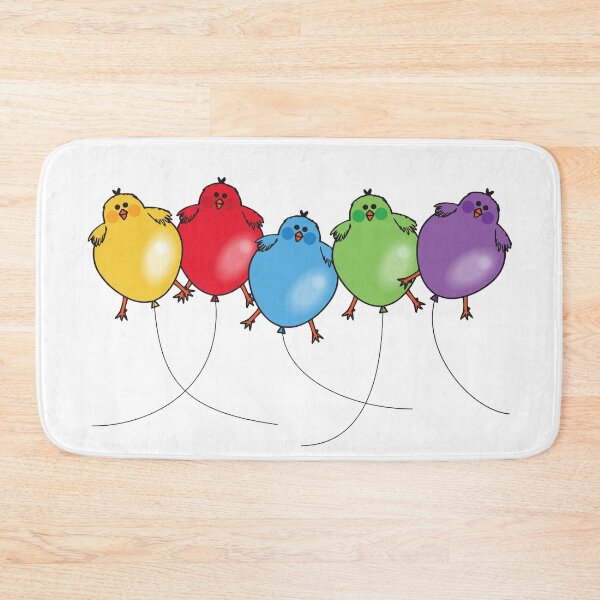 Item preview, Floaty Fat Chicks | Rainbow Baby Chick Balloons designed and sold by 0TeeDesigns.