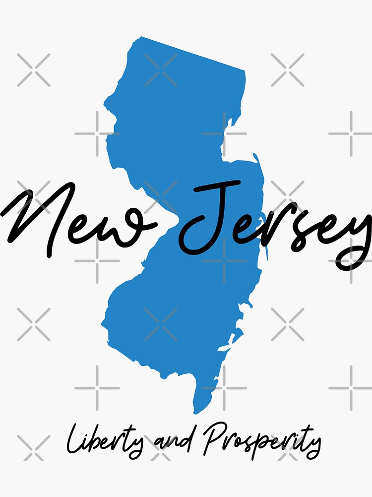 "New Jersey State Motto Liberty and Prosperity " Sticker by Drs645
