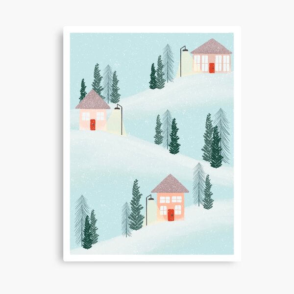 Item preview, Snowy Houses on a Hill designed and sold by apple-krisp.
