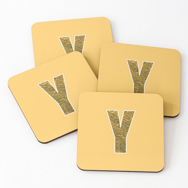 Item preview, Letter Y - Yellow and Gold Water Wave Ocean Art designed and sold by dylanxh.