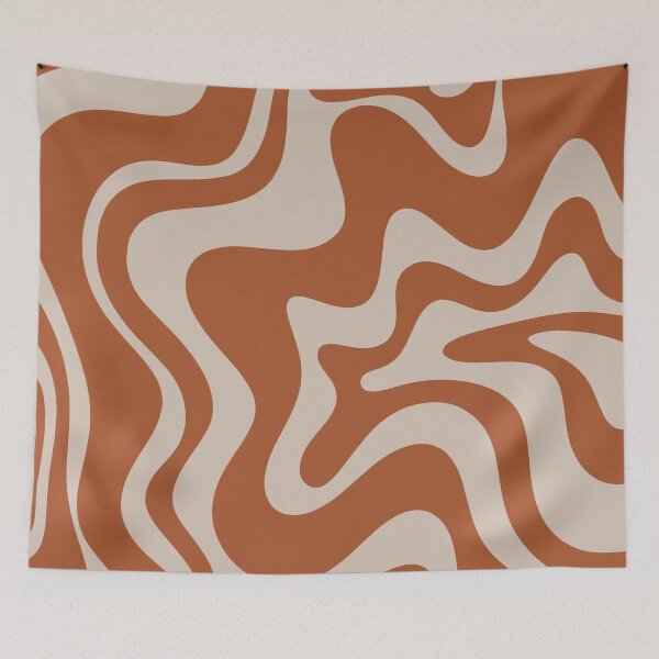 Item preview, Liquid Swirl Retro Abstract Pattern in Clay and Putty Earth Tones designed and sold by kierkegaard.