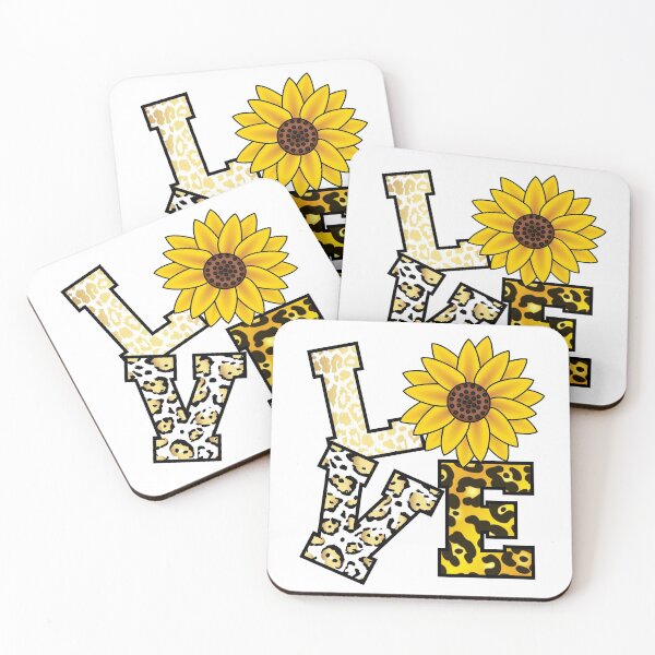 Item preview, LOVE Sunflower, Cheetah and Leopard Print letters designed and sold by WOW TeesAndThings.