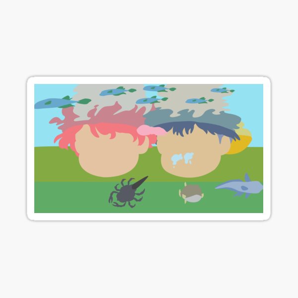 Ponyo and Sosuke Looking Underwater Sticker
