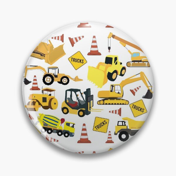 Item preview, Construction Trucks Pattern - Excavator, Backhoe and more. designed and sold by idovedesign.