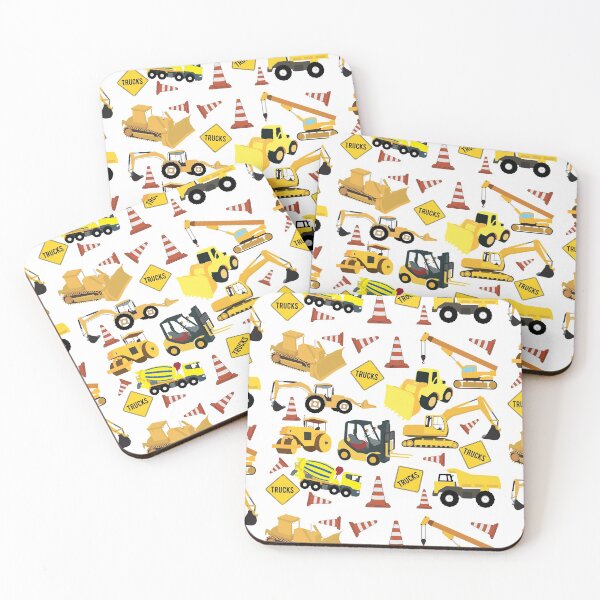 Item preview, Construction Trucks Pattern - Excavator, Backhoe and more. designed and sold by idovedesign.