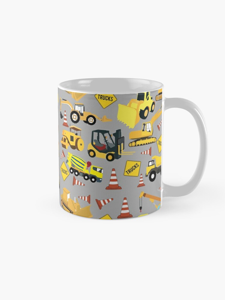 Personalized Concrete Mixer Mug. Coffee Mug With Yellow Cement Mixer.  Custom Truck Driver and Construction Theme Worker Gifts. M060 