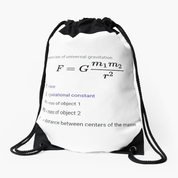 Newton&#39;s law of universal gravitation Drawstring Bag