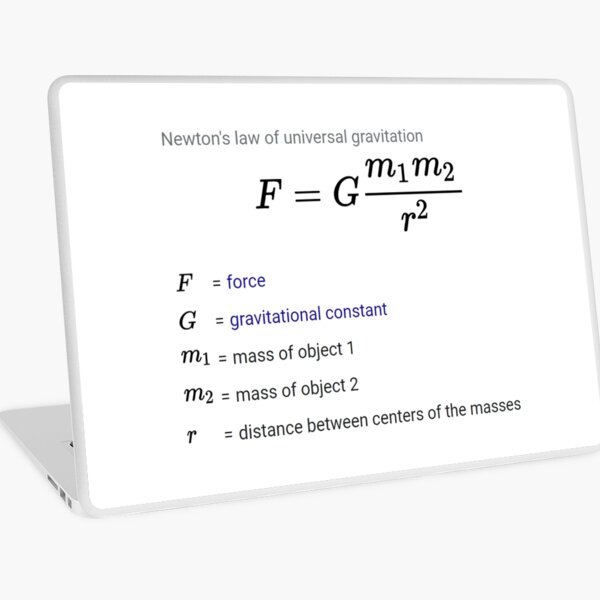Newton&#39;s law of universal gravitation Laptop Skin