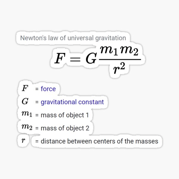 Newton&#39;s law of universal gravitation Sticker