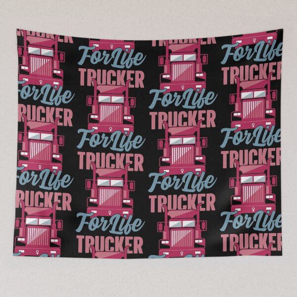 Item preview, Trucker For Life Female Semi Driver Hauling Big Rigs designed and sold by GravitiTees.