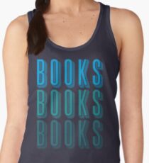 BOOKS BOOKS BOOKS in blue Women's Tank Top
