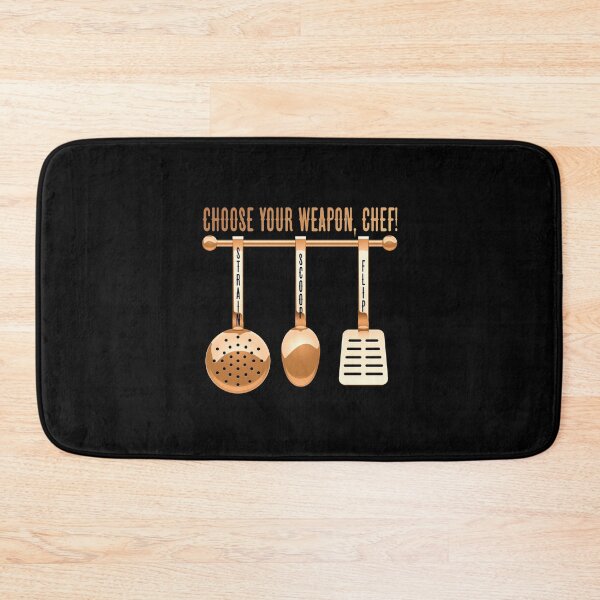 Item preview, Choose Your Weapon, Chef! (on Black) designed and sold by PawsitiveMum.